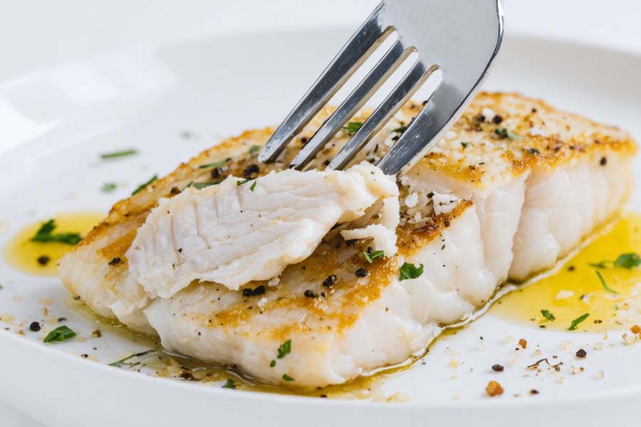 white flaky cooked tilapia